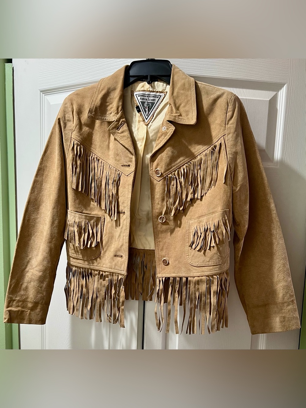 Vintage Marvin Richard’s Tan Suede Fringe Jacket